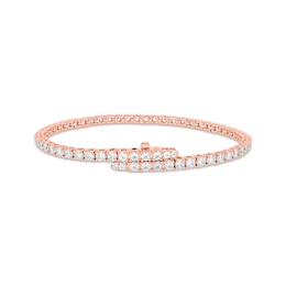 Diamond Tennis Bracelet with Magnetic Clasp 6 ct tw 10K Rose Gold 7&quot;