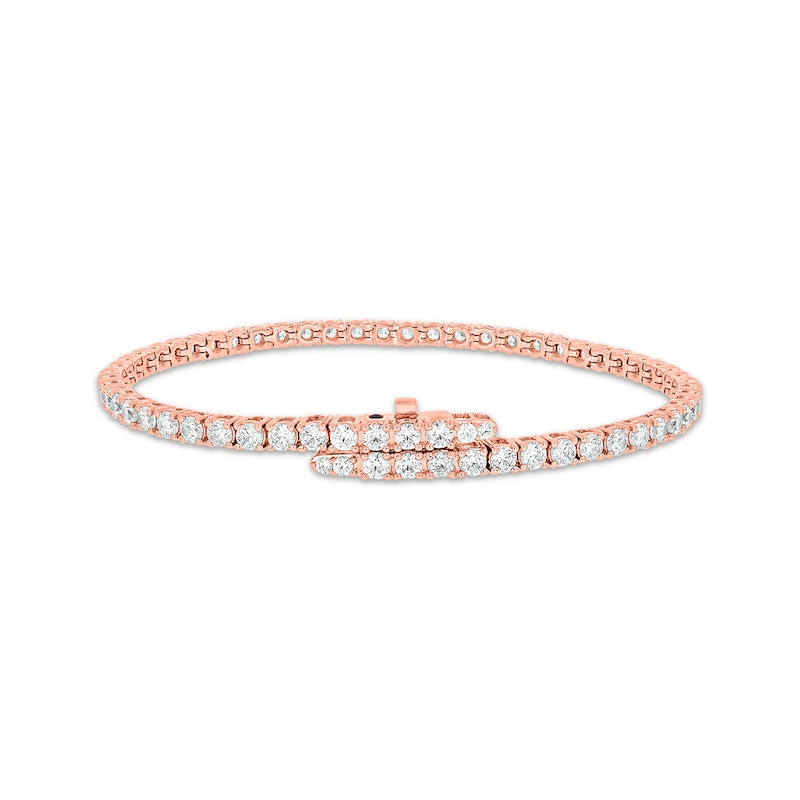 Diamond Tennis Bracelet with Magnetic Clasp 6 ct tw 10K Rose Gold 7"