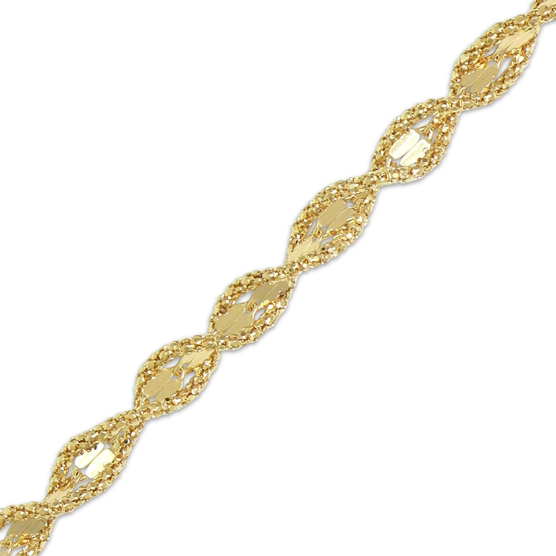 Main Image 2 of Glitter-Edge Fancy Chain Necklace 10K Yellow Gold 18&quot;