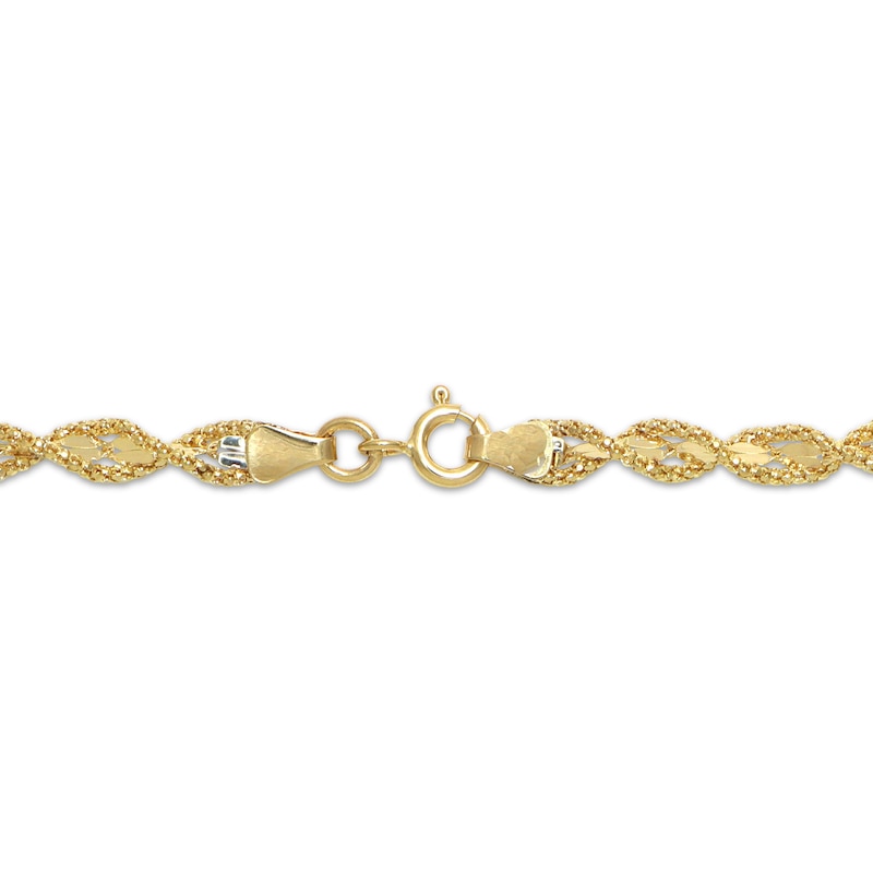 Main Image 3 of Glitter-Edge Fancy Chain Necklace 10K Yellow Gold 18&quot;