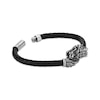 Thumbnail Image 3 of Men's Dragon Head & Tail Leather Bracelet Oxidized Sterling Silver 8.5&quot;