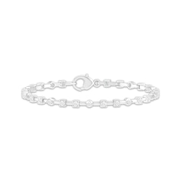Diamond Link Bracelet 1/10 ct tw Sterling Silver 7&quot;