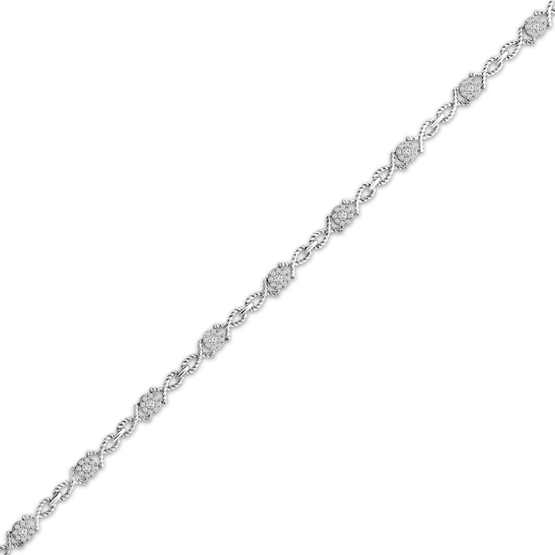 Threads of Love Diamond Twist Link Bracelet 3/4 ct tw 10K White Gold 7"