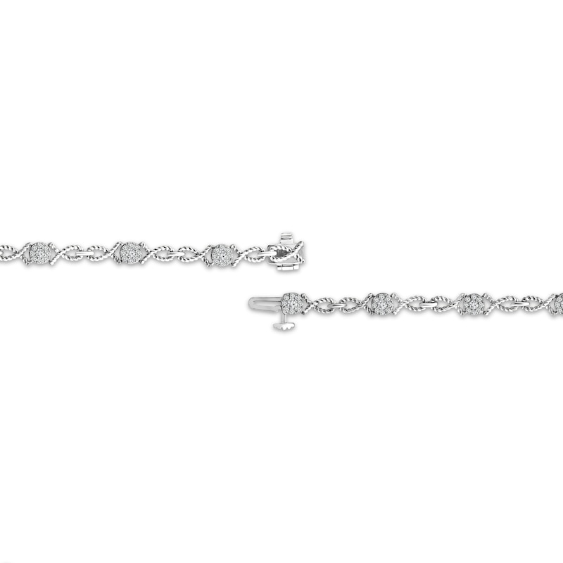 Threads of Love Diamond Twist Link Bracelet 3/4 ct tw 10K White Gold 7"