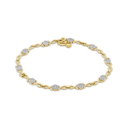 Threads of Love Diamond Twist Link Bracelet 3/4 ct tw 10K Yellow Gold 7&quot;