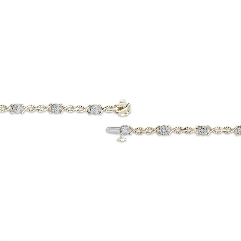 Threads of Love Diamond Twist Link Bracelet 3/4 ct tw 10K Yellow Gold 7"