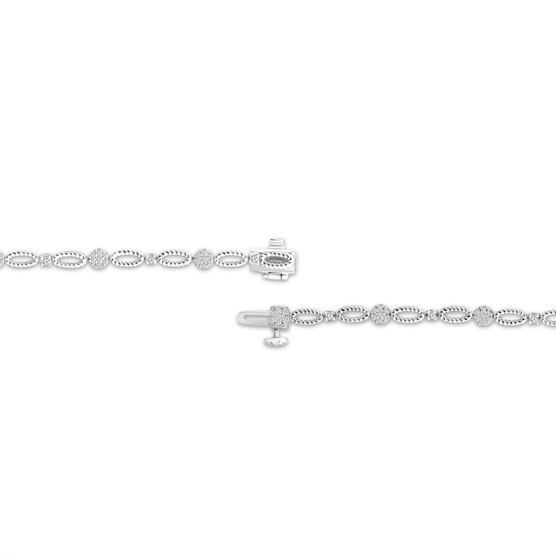 Threads of Love Diamond Twist Oval Link Bracelet 1/2 ct tw 10K White Gold 7"