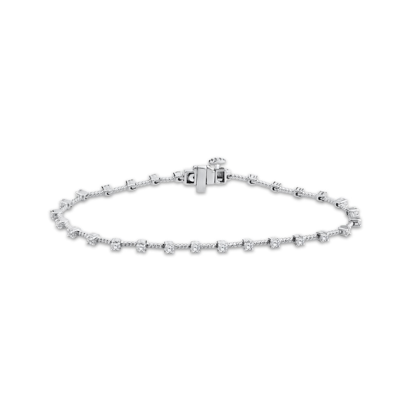 Threads of Love Diamond Station Bracelet 1 ct tw 10K White Gold 7"