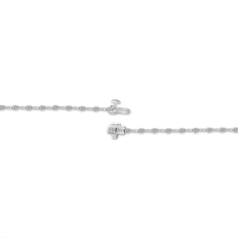 Threads of Love Diamond Station Bracelet 1 ct tw 10K White Gold 7"