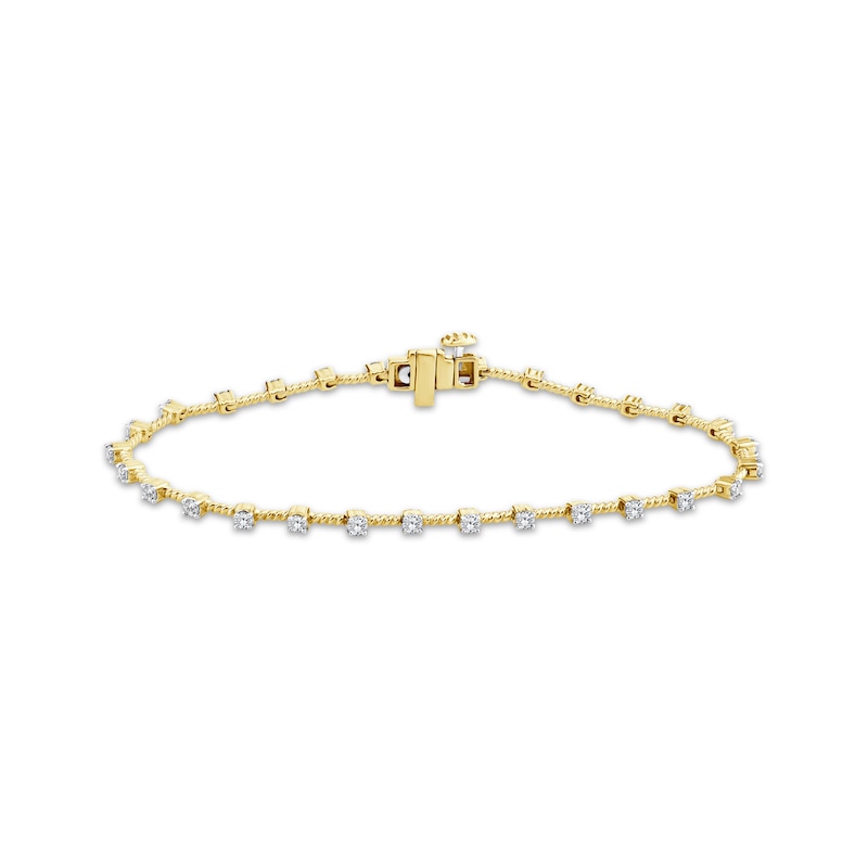 Threads of Love Diamond Station Bracelet 1 ct tw 10K Yellow Gold 7"