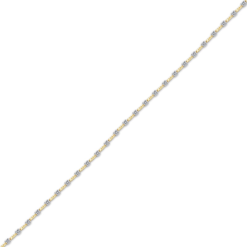 Threads of Love Diamond Station Bracelet 1 ct tw 10K Yellow Gold 7"