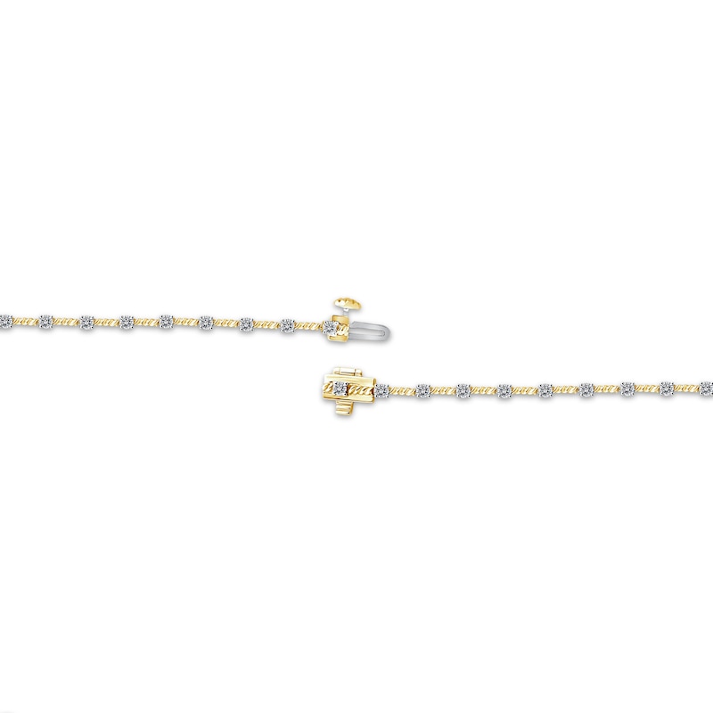 Threads of Love Diamond Station Bracelet 1 ct tw 10K Yellow Gold 7"