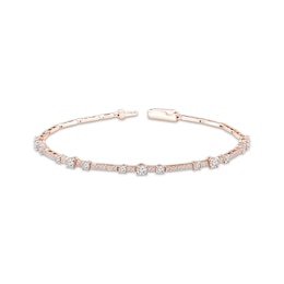 Memories Moments Magic Three-Stone Diamond Bracelet 1 ct tw 10K Rose Gold 7&quot;