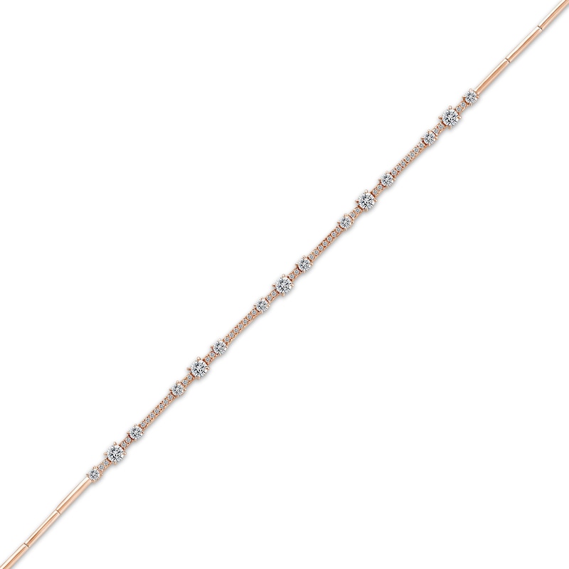 Main Image 2 of Memories Moments Magic Three-Stone Diamond Bracelet 1 ct tw 10K Rose Gold 7&quot;