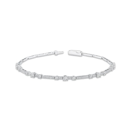 Memories Moments Magic Three-Stone Diamond Bracelet 1 ct tw 10K White Gold 7&quot;