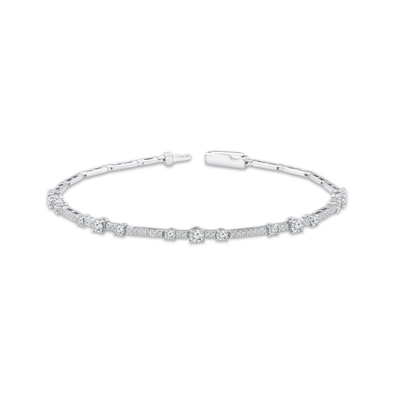 Main Image 1 of Memories Moments Magic Three-Stone Diamond Bracelet 1 ct tw 10K White Gold 7&quot;