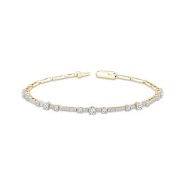 Memories Moments Magic Three-Stone Diamond Bracelet 1 ct tw 10K Yellow Gold 7&quot;