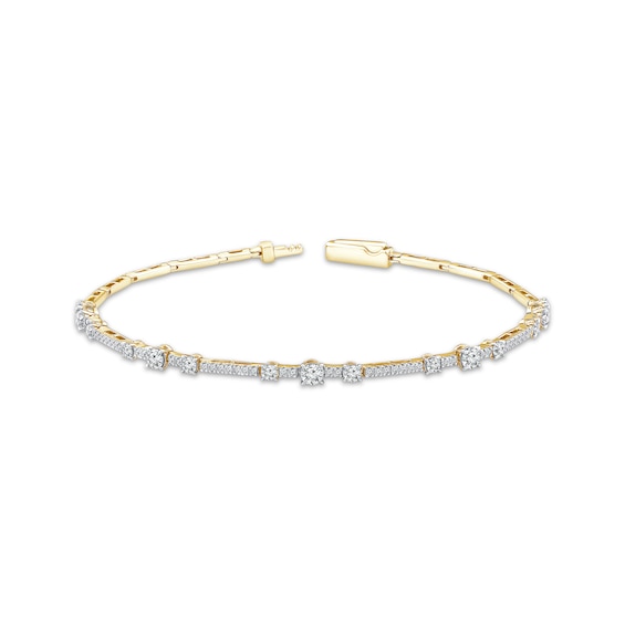 Memories Moments Magic Three-Stone Diamond Bracelet 1 ct tw 10K Yellow Gold 7"