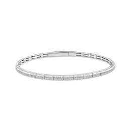 Threads of Love Diamond Flexible Bangle Bar Bracelet 1/3 ct tw 10K White Gold