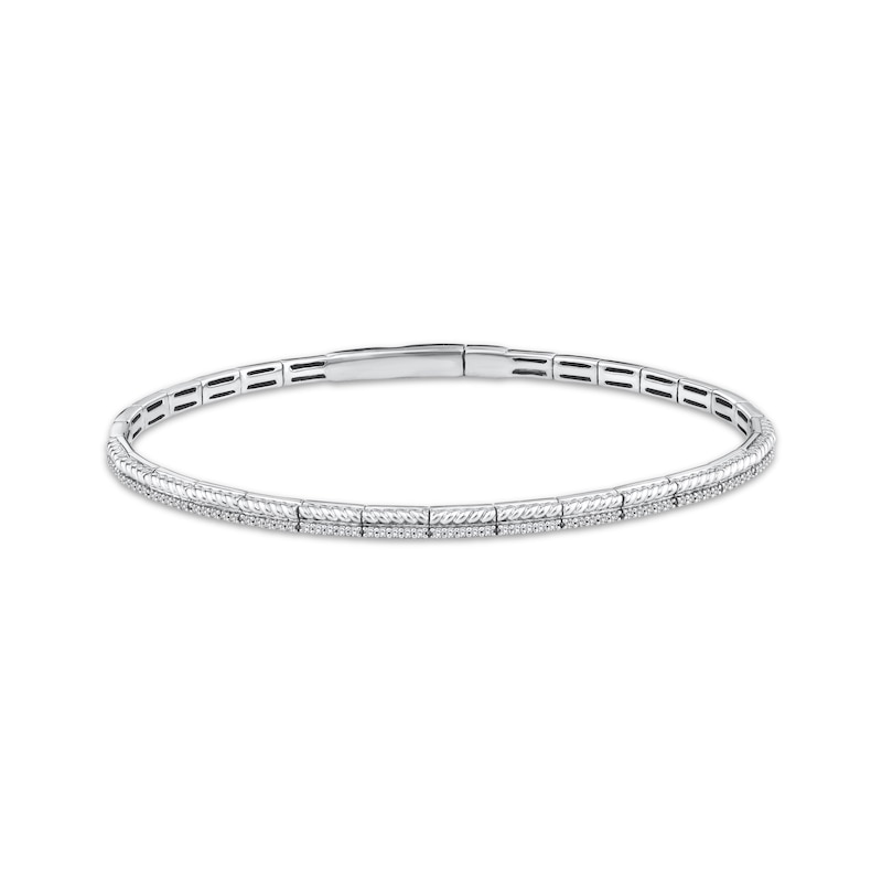 Threads of Love Diamond Flexible Bangle Bar Bracelet 1/3 ct tw 10K White Gold