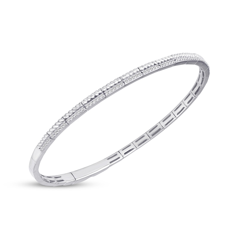 Threads of Love Diamond Flexible Bangle Bar Bracelet 1/3 ct tw 10K White Gold