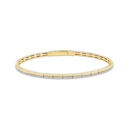 Threads of Love Diamond Flexible Bangle Bar Bracelet 1/3 ct tw 10K Yellow Gold