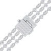 Thumbnail Image 2 of Baguette & Round-Cut Diamond Three-Row Bracelet 7 ct tw 14K White Gold 7&quot;