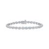 Thumbnail Image 1 of Multi-Diamond Oval-Shaped Link Bracelet 1 ct tw Sterling Silver 7&quot;