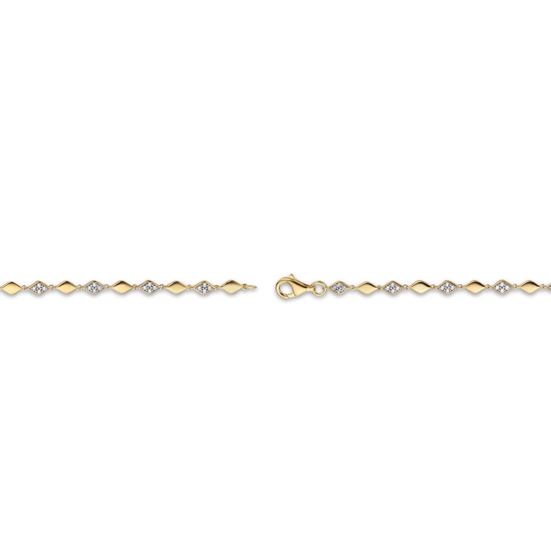 Multi-Diamond Alternating Marquise Link Bracelet 1/2 ct tw 10K Yellow Gold 7"