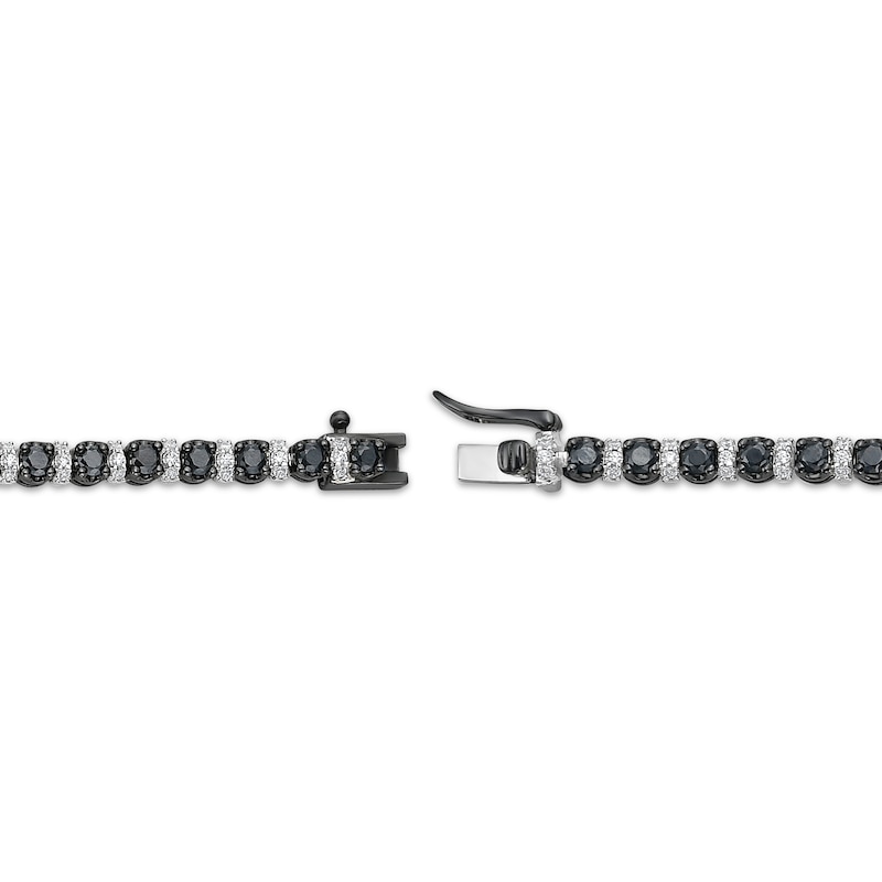 Main Image 3 of Men's Black & White Diamond Bracelet 3-1/2 ct tw Sterling Silver 8.5&quot;