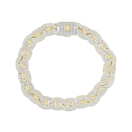 Men's Diamond Cable Chain Bracelet 2-1/2 ct tw 10K Yellow Gold 8.5&quot;