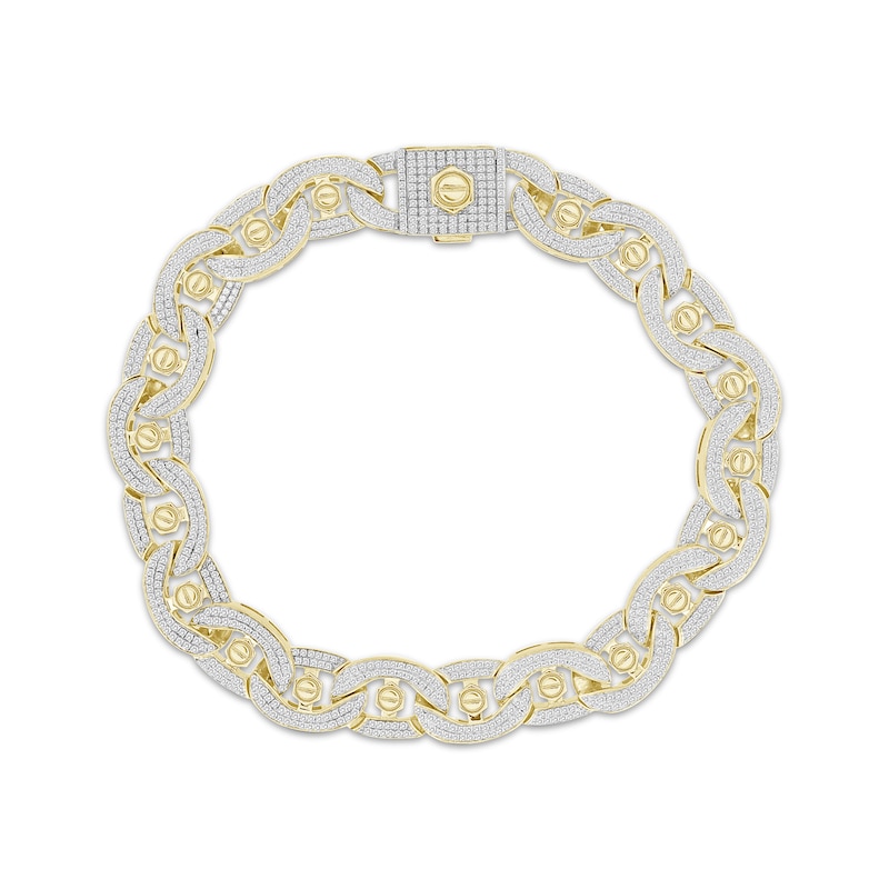 Main Image 1 of Men's Diamond Cable Chain Bracelet 2-1/2 ct tw 10K Yellow Gold 8.5&quot;