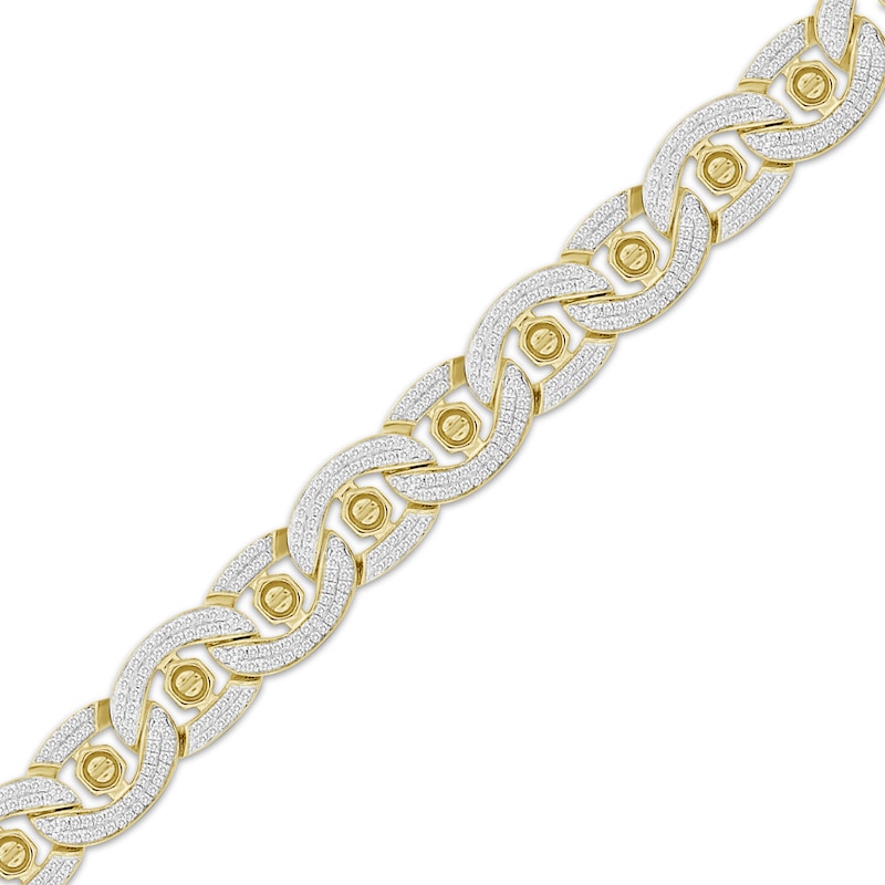 Main Image 2 of Men's Diamond Cable Chain Bracelet 2-1/2 ct tw 10K Yellow Gold 8.5&quot;