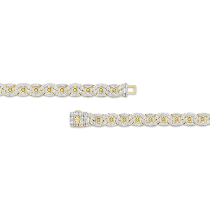 Main Image 3 of Men's Diamond Cable Chain Bracelet 2-1/2 ct tw 10K Yellow Gold 8.5&quot;