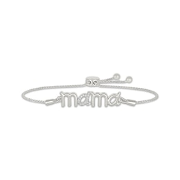 &quot;Mama&quot; Diamond Bolo Bracelet 1/20 ct tw Sterling Silver 9.5&quot;