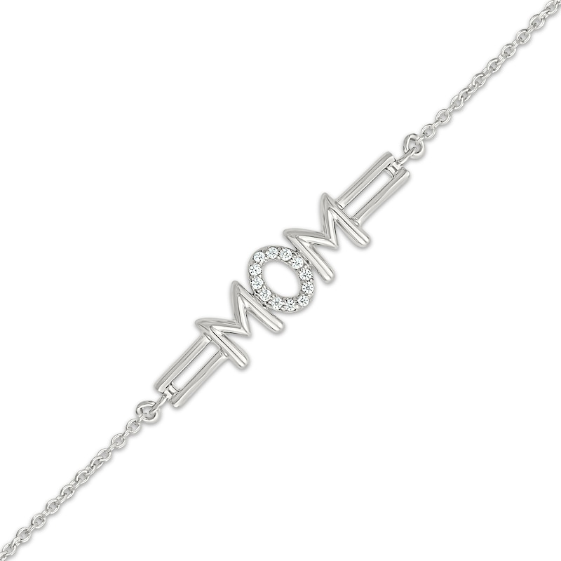 Main Image 2 of &quot;Mom&quot; Diamond Bracelet 1/20 ct tw Sterling Silver 7.5&quot;