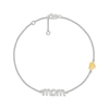 Thumbnail Image 1 of &quot;Mom&quot; Diamond & Heart Charm Bracelet 1/20 ct tw Sterling Silver & 10K Yellow Gold 7.5&quot;