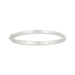 Diamond Five-Stone Bangle Bracelet 1/6 ct tw Sterling Silver