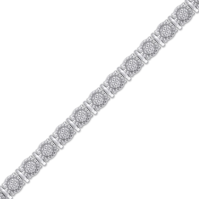 Multi-Diamond Link Bracelet 1/2 ct tw Sterling Silver 7"