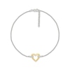 Thumbnail Image 1 of Diamond Accent Heart Link Anklet Sterling Silver & 10K Yellow Gold 10&quot;