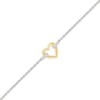 Thumbnail Image 2 of Diamond Accent Heart Link Anklet Sterling Silver & 10K Yellow Gold 10&quot;