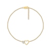 Thumbnail Image 0 of Diamond Double Heart Anklet 1/20 ct tw 10K Yellow Gold 10"