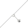 Thumbnail Image 2 of Black & White Diamond Heart & Paw Print Dangle Anklet 1/20 ct tw Sterling Silver 10&quot;