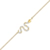 Thumbnail Image 2 of Diamond Snake Anklet 1/15 ct tw 10K Yellow Gold 10&quot;