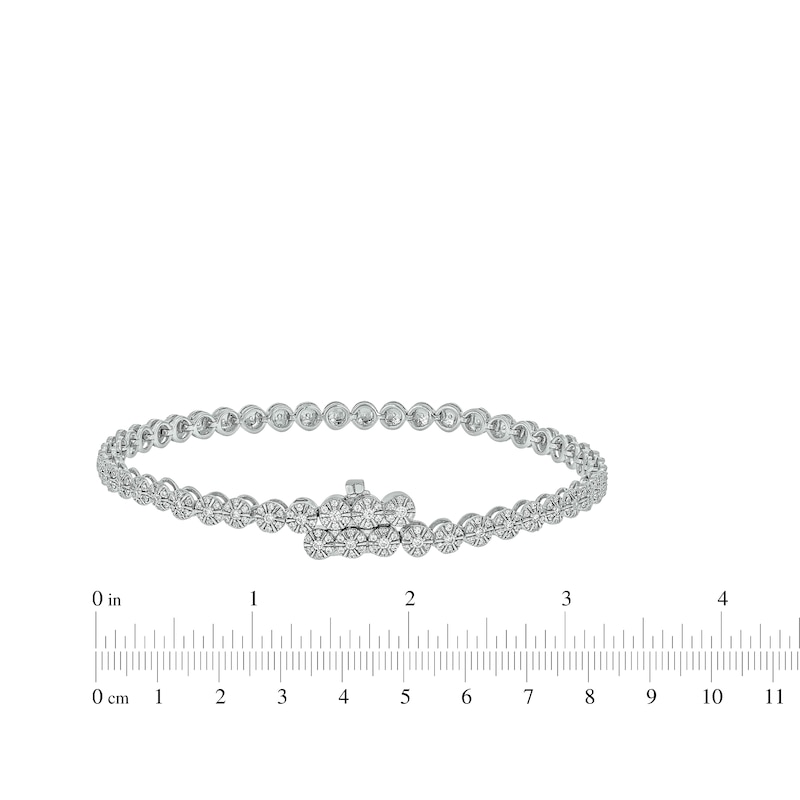 Main Image 4 of Multi-Diamond Tennis Bracelet 1-1/2 ct tw 10K White Gold 7&quot;