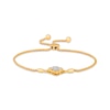 Thumbnail Image 1 of Multi-Diamond Clover Bolo Bracelet 1/4 ct tw 10K Yellow Gold