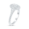 Thumbnail Image 1 of Lab-Grown Diamonds by KAY Oval-Cut Double Halo Engagement Ring 1 ct tw 14K White Gold