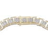 Thumbnail Image 3 of Men's Multi-Diamond Rectangle Link Bracelet 2-1/2 ct tw 10K Yellow Gold 8.5&quot;