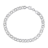 Thumbnail Image 0 of Diamond Alternating Curb Chain Bracelet 1 ct tw 10K White Gold 7.25