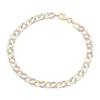 Thumbnail Image 1 of Diamond Alternating Curb Chain Bracelet 1 ct tw 10K Yellow Gold 7.25&quot;